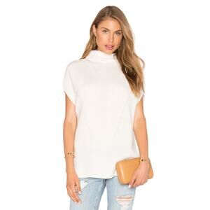 Vince Sleeveless Turtleneck Wool Cashmere Sweater Vest Off White Size XS